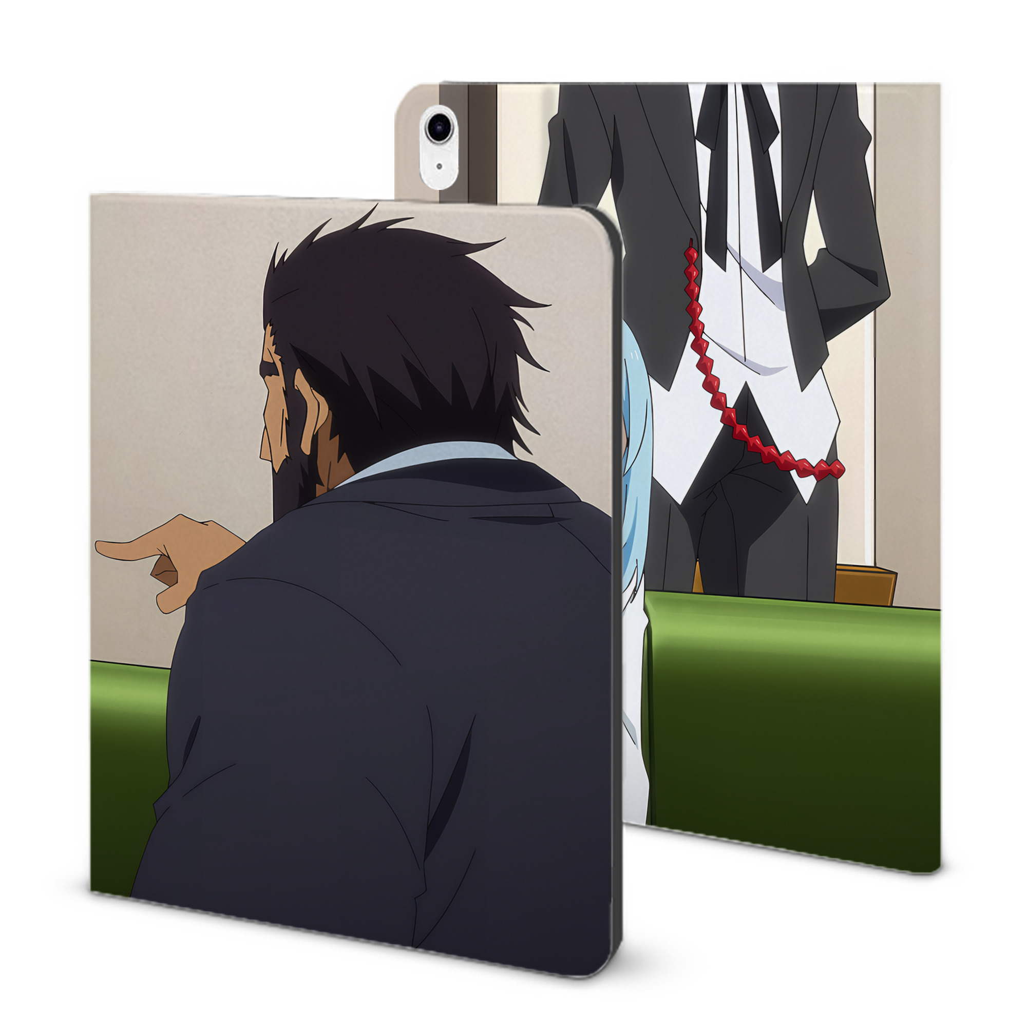 （画像用） 転スラ Regarding Reincarnated to Slime IPad ケース ブック型 PUレザー TPU 耐衝撃 軽量 薄型 ペン収納なし 全面保護 IPad 各モデル対応
